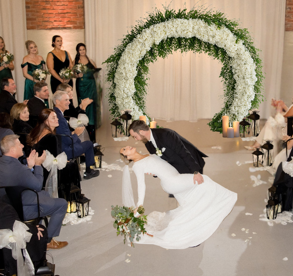 Grand White Hydrangea Circle Arch
