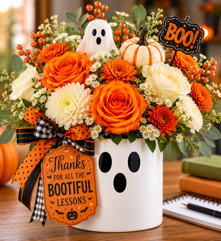 Ceramic Boo Vase Arrangement