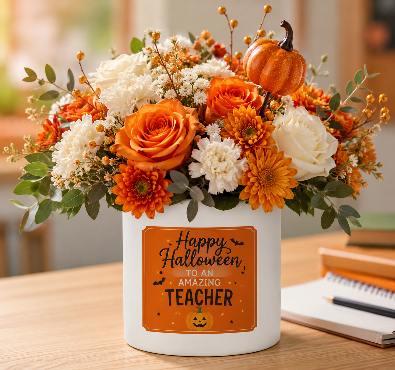 Happy Halloween Teacher Vase