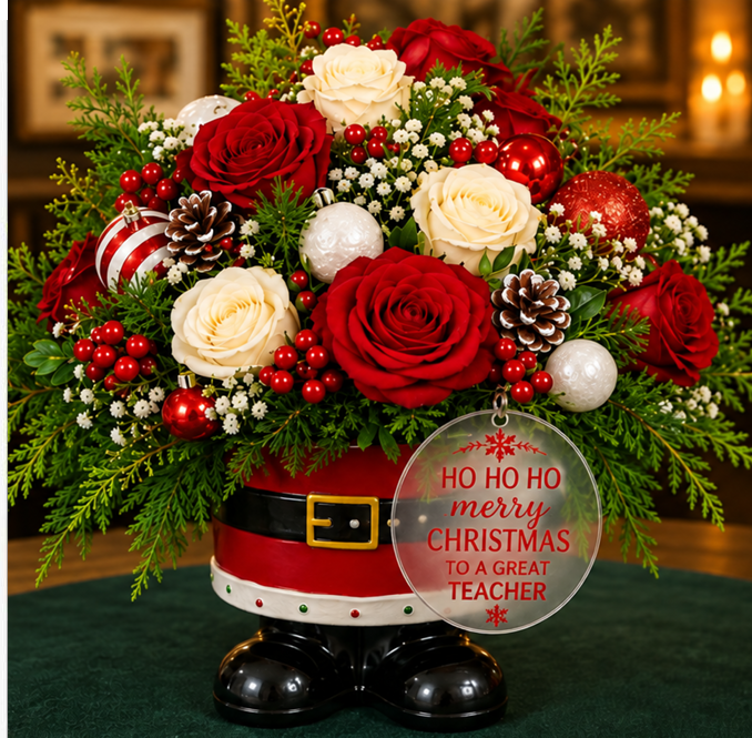 Santa Belt Floral Arrangement