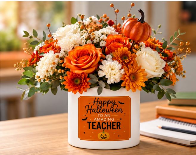Happy Halloween Teacher Vase