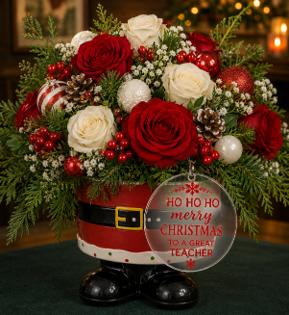 Santa Belt Floral Arrangement