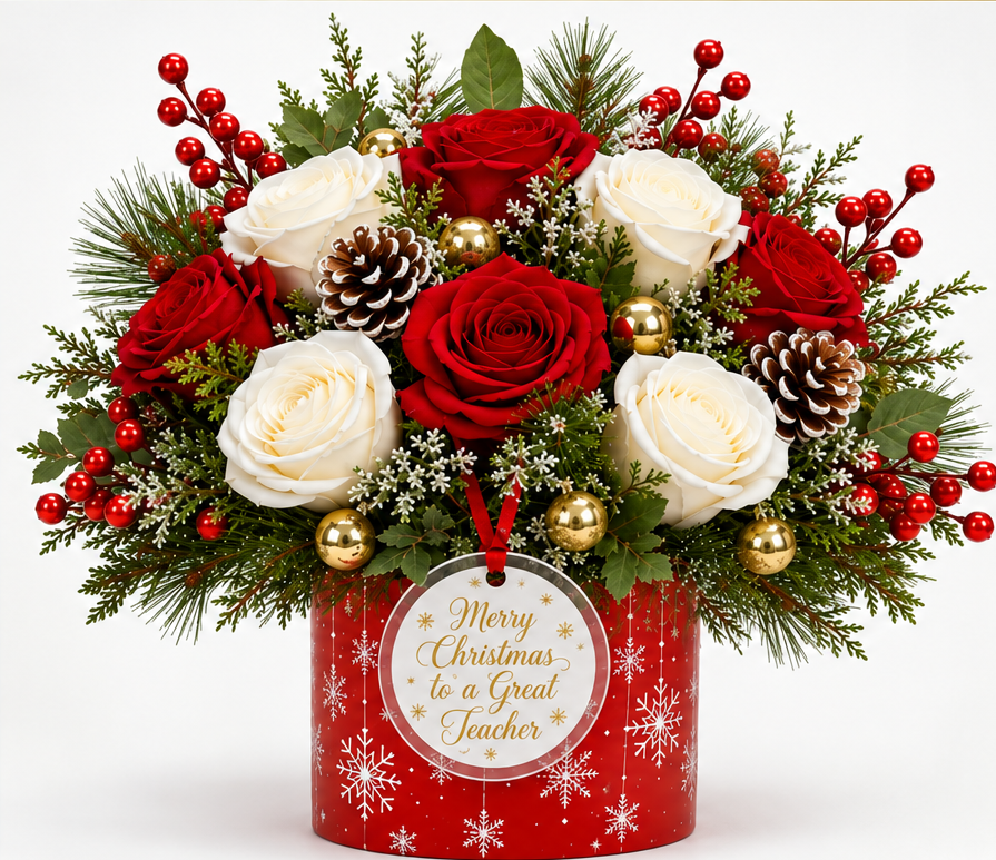 Christmas Snowflake Ceramic Vase